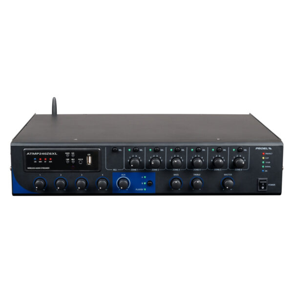 6-zone 240W Amplifier Mixer with Media Player